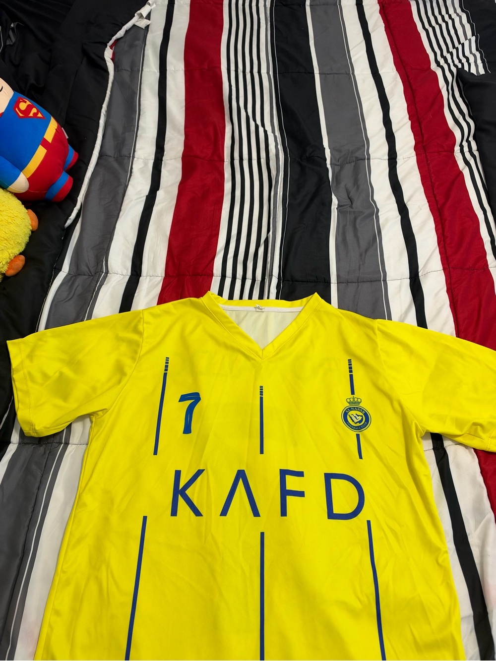 Kids Yellow KAFD Soccer Jersey with Blue Accents